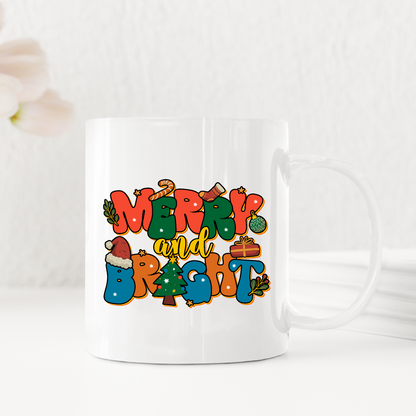 Merry and Bright Joyful Merry Christmas Mugs