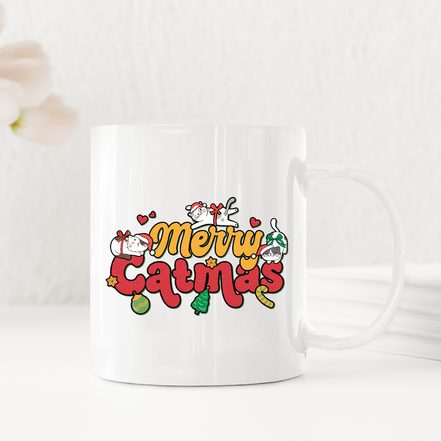 Merry Catmas Cat Mom Dad Holiday Xmas Mug