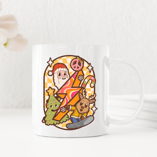 Retro Santa Claus Reindeer Christmass Mugs