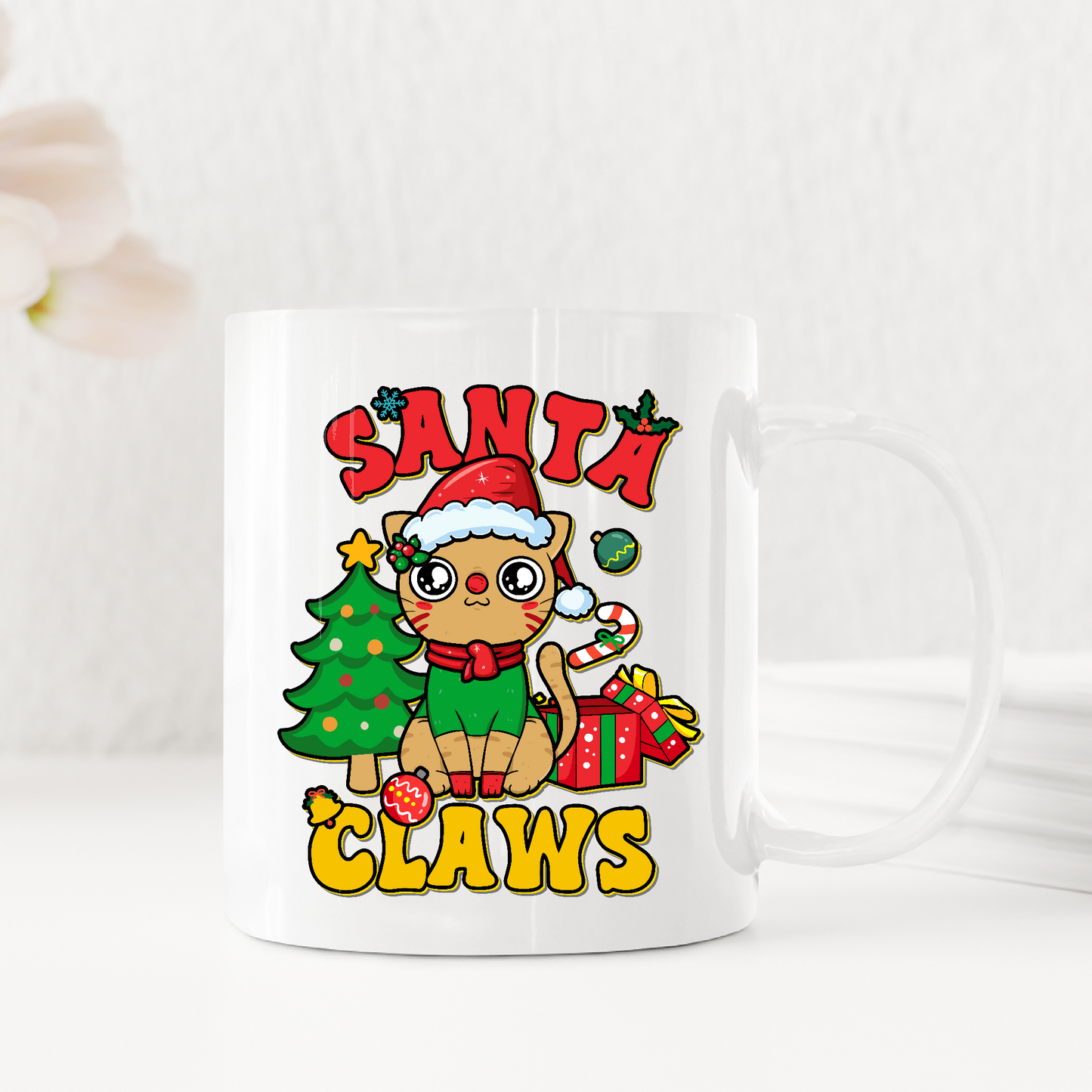 Santa Claws Santa Hat Cat Christmas Mug