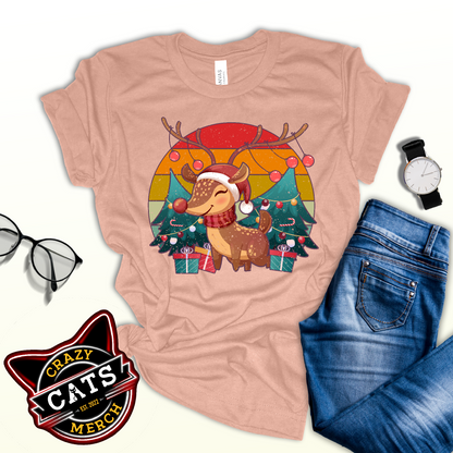 Christmas Vintage Reindeer Classic Winter Unisex Light Shirt