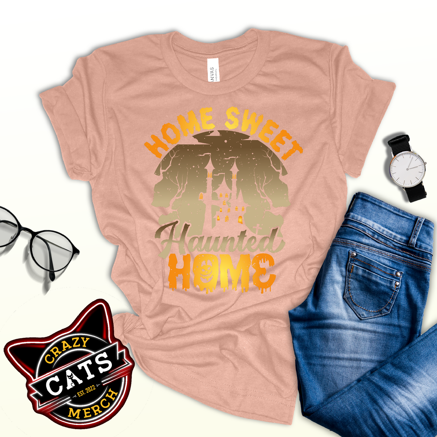 Home Sweet Haunted Home Real Estate Halloween Unisex Light Shirt