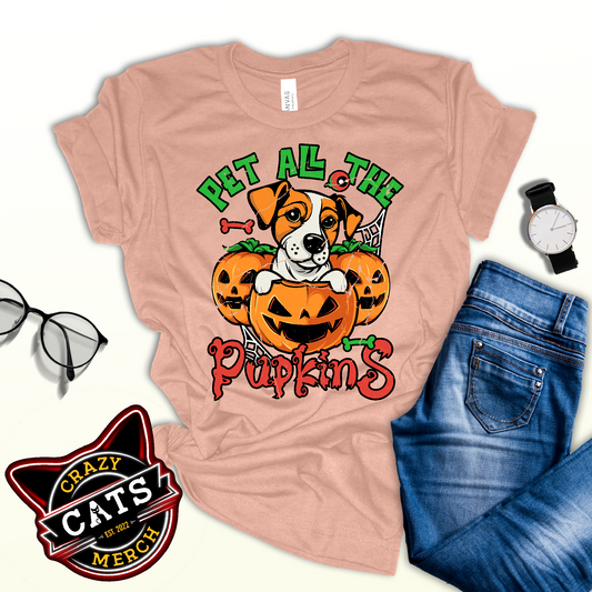 Pet All The Pupkins Purr Parent Animal Lover Unisex Light Tee