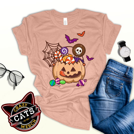 Sweet Pumpkin Jar Trick or Treat Spooky Season Unisex Light Shirt