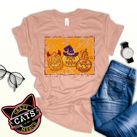 Pumpkin Halloween Jack O Lantern Spooky Season Unisex Light Tee