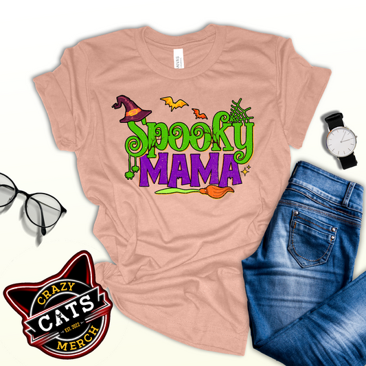 Halloween Spooky Mama Mysterious Mother Haunted Mom Light Tee