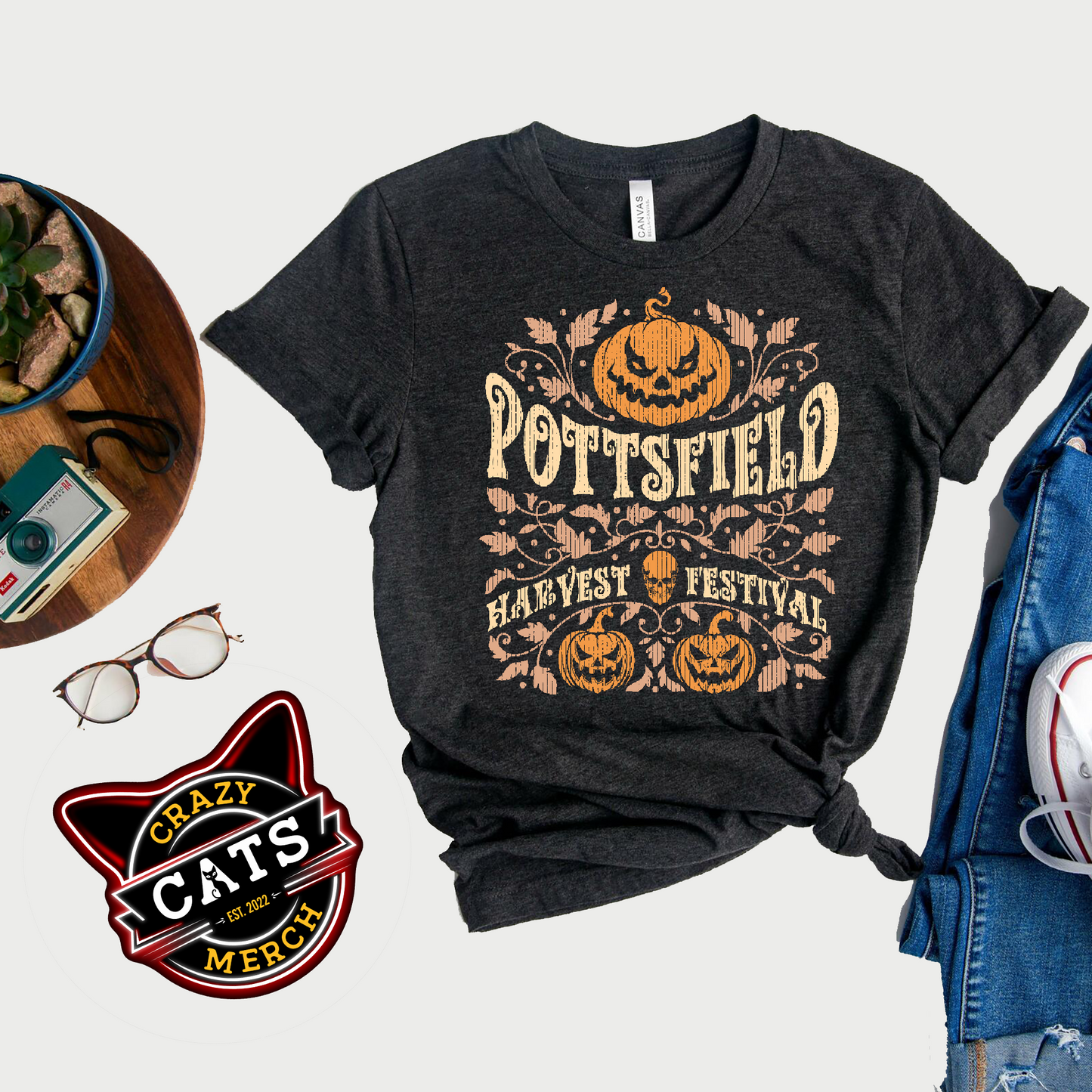 Pottsfield Harvest Festival Pumpkin Season Unisex Dark Shirt