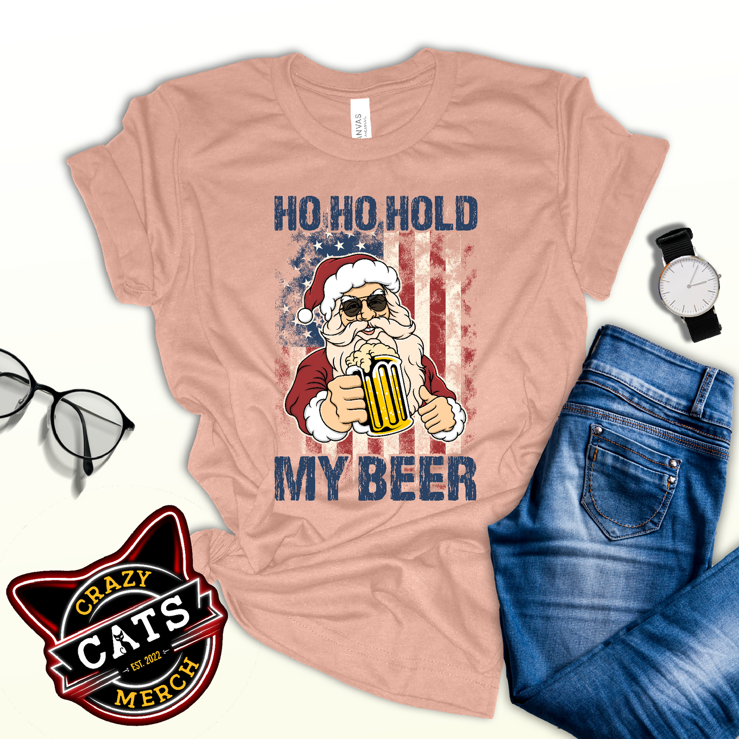 Ho Ho Hold My Beer Christmas In July Light Shirt