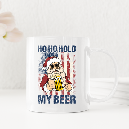 Ho Ho Hold My Beer Christmas In July Coffee Mug