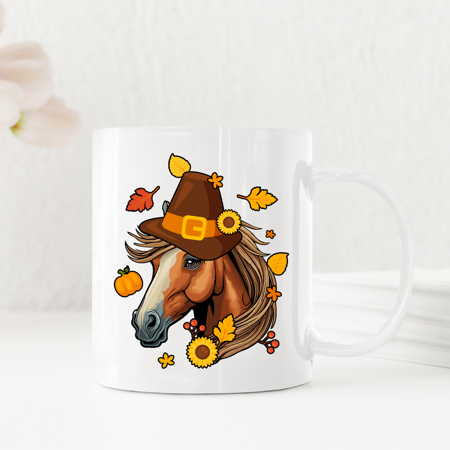 Thanksgiving Horse Lover Gallop into Gratitude Mugs