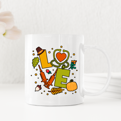 Love Nurse Grate Dad Mom Thanksgiving Mugs