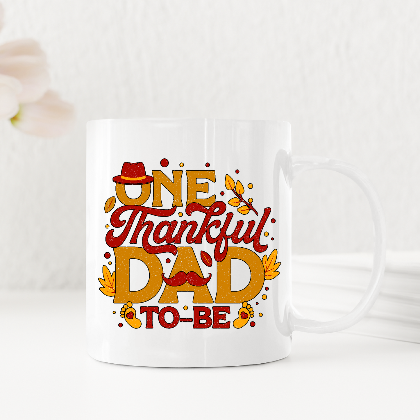 One Thankful Dad To Be Suprised Announcement Thanksgiving Mug