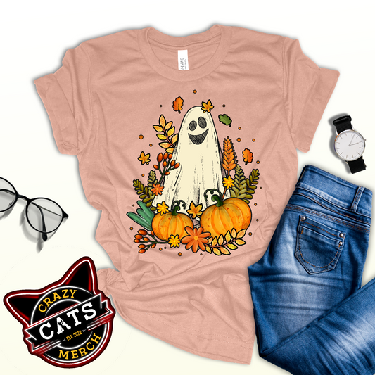 Spooky Ghost Autumn Fall Thanksgiving Unisex Light Shirt