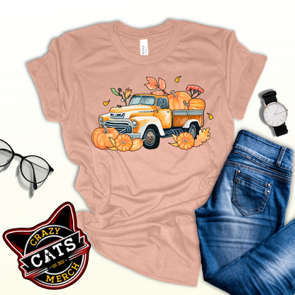 Pumpkin Thanksgiving Vintage Truck Unisex Light Shirt