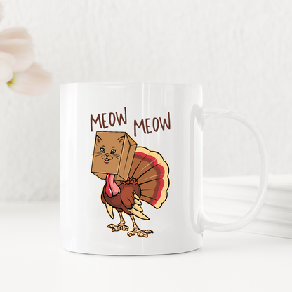 Meow Meow Turkey Thanksgiving Mugs