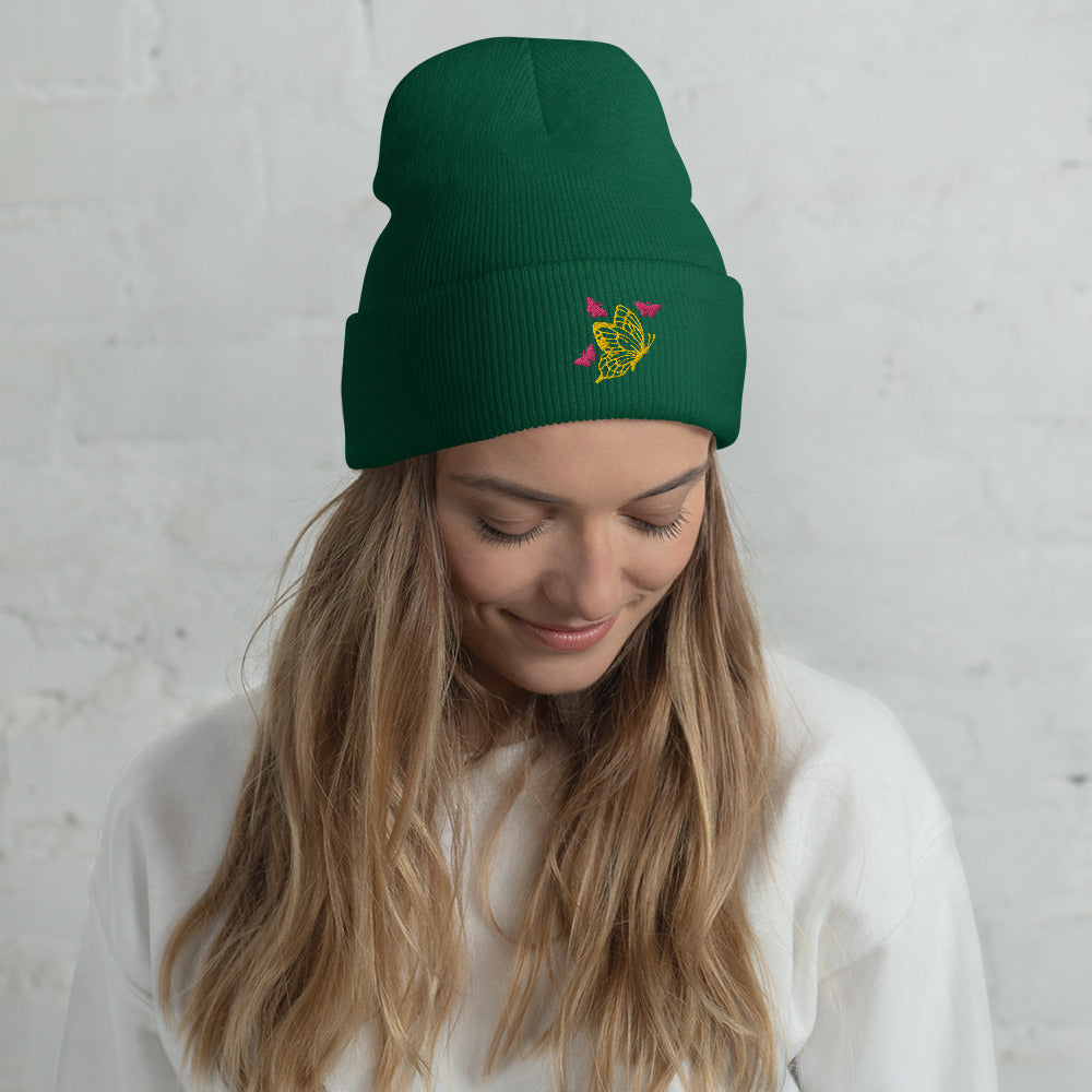 Butterfly Lover Embroidered Knit Hat Beanies