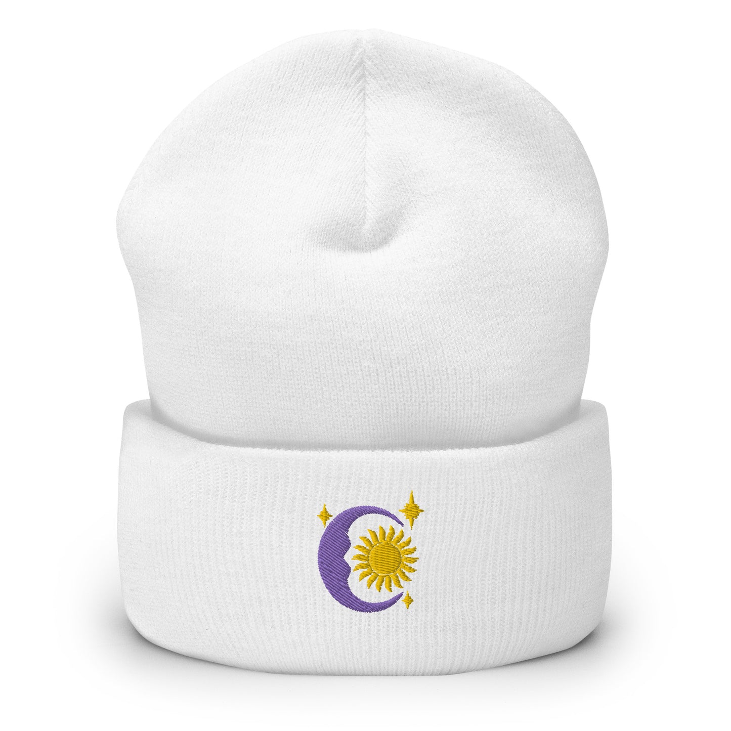 Moon Sun & Stars Embroidered Knit Hat Beanies