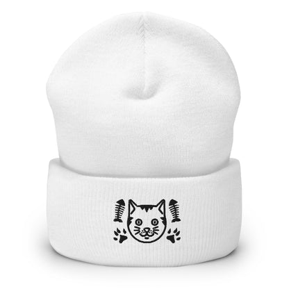 Funny Cat Fish Bone Cat Lover Gift Beanies