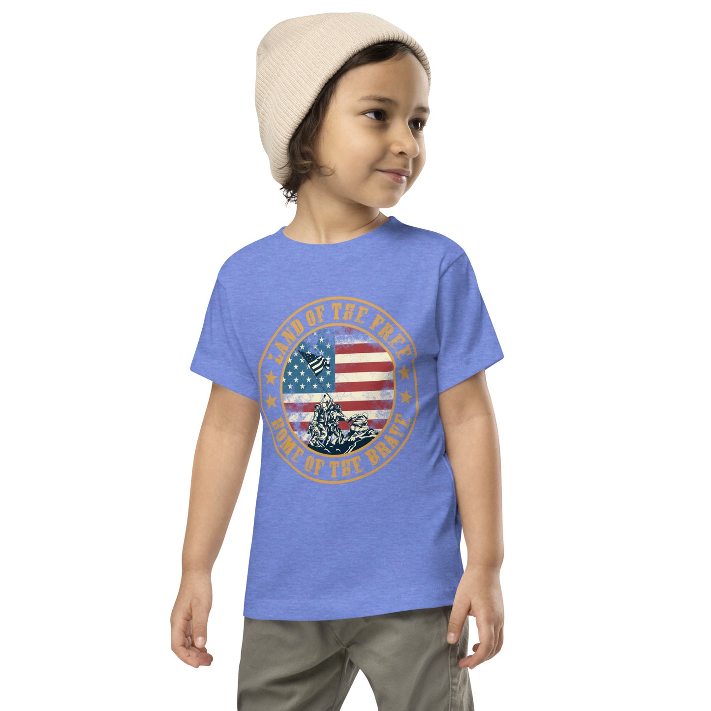 Land Of The Free Home Of The Brave Military Patriot Kids Dark Shirt