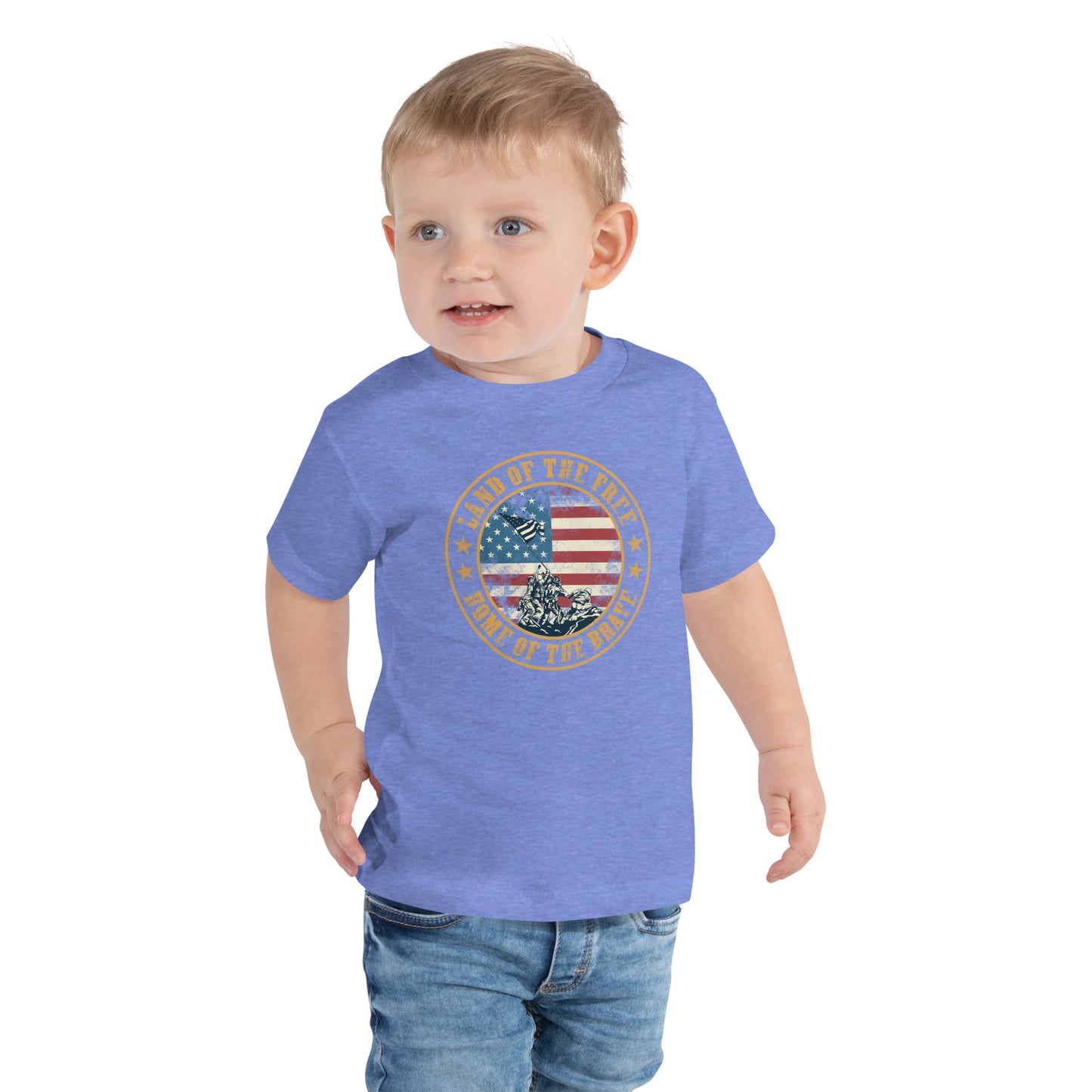 Land Of The Free Home Of The Brave Military Patriot Kids Dark Shirt