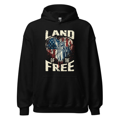 Vintage America Land Of Free Flag Statue Of Liberty Unisex Dark Hoodie