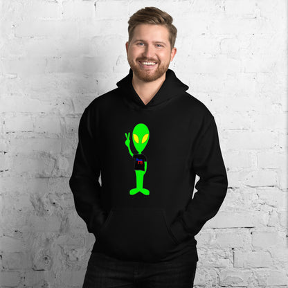 Donkey Liberal Democrats Alien Peace Sign USA Unisex Dark Hoodie