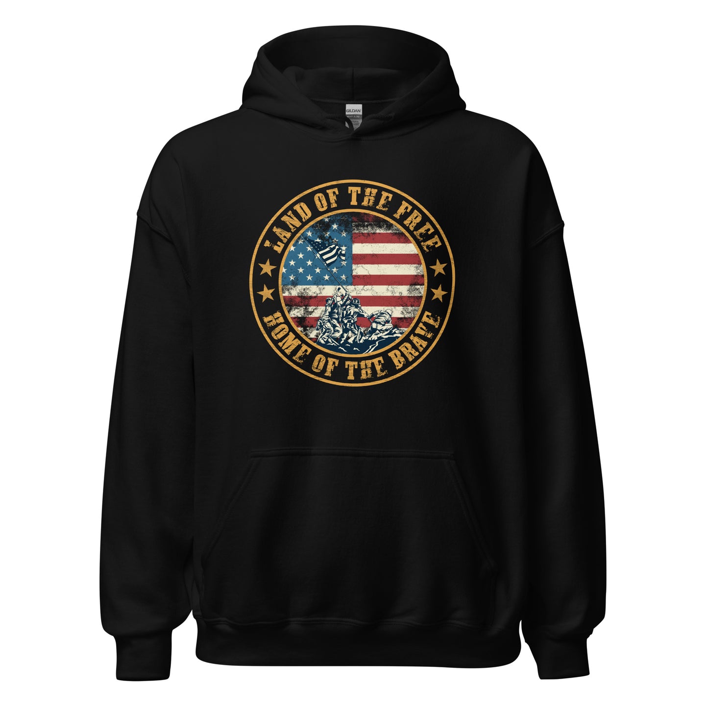 Land Of The Free Home Of The Brave Military Patriot Unisex Dark Hoodie