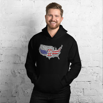 American Flag Peace Symbol Wings Unisex Dark Hoodie