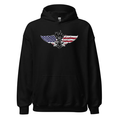 American Patriotic Firefighter Hero Dedication Unisex Dark Hoodie