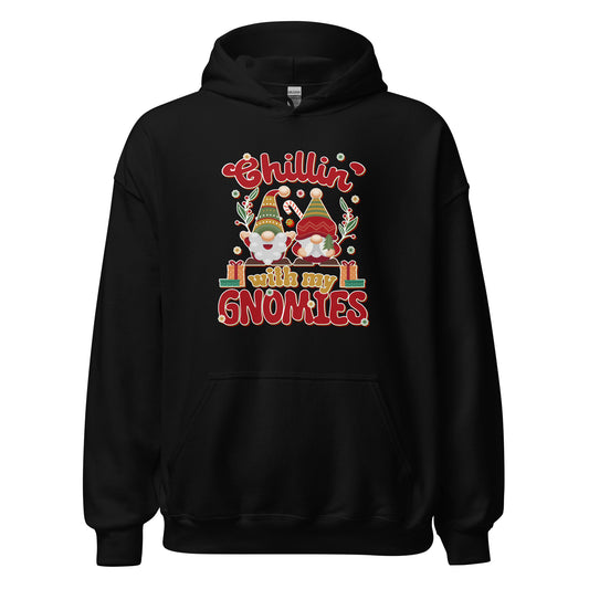 chillin with my gnomies Christmass Unisex Dark Hoodie