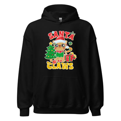 Santa Claws Santa Hat Cat Christmas Unisex Hoodie