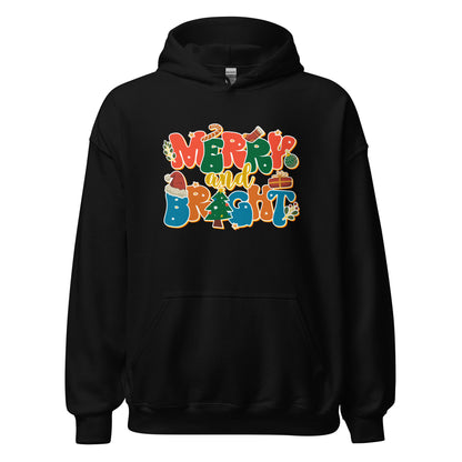 Merry and Bright Joyful Merry Christmas Unisex Dark Hoodie