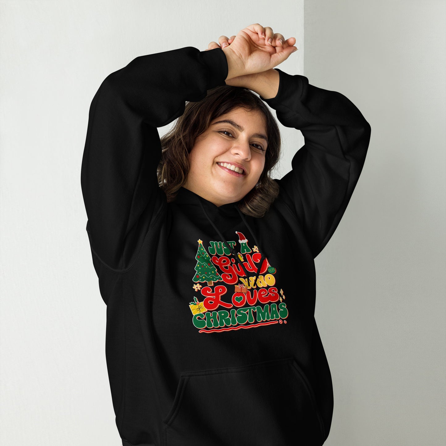 Just a Girl Who Loves Christmas Joyful Yuletide Unisex Dark Hoodie