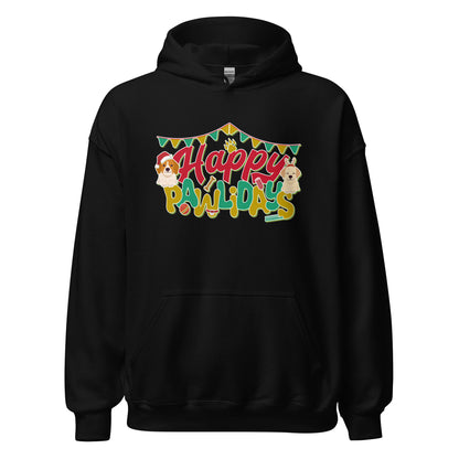 Happy Pawlidays Dog Mom Dad Christmas Unisex Dark Hoodie