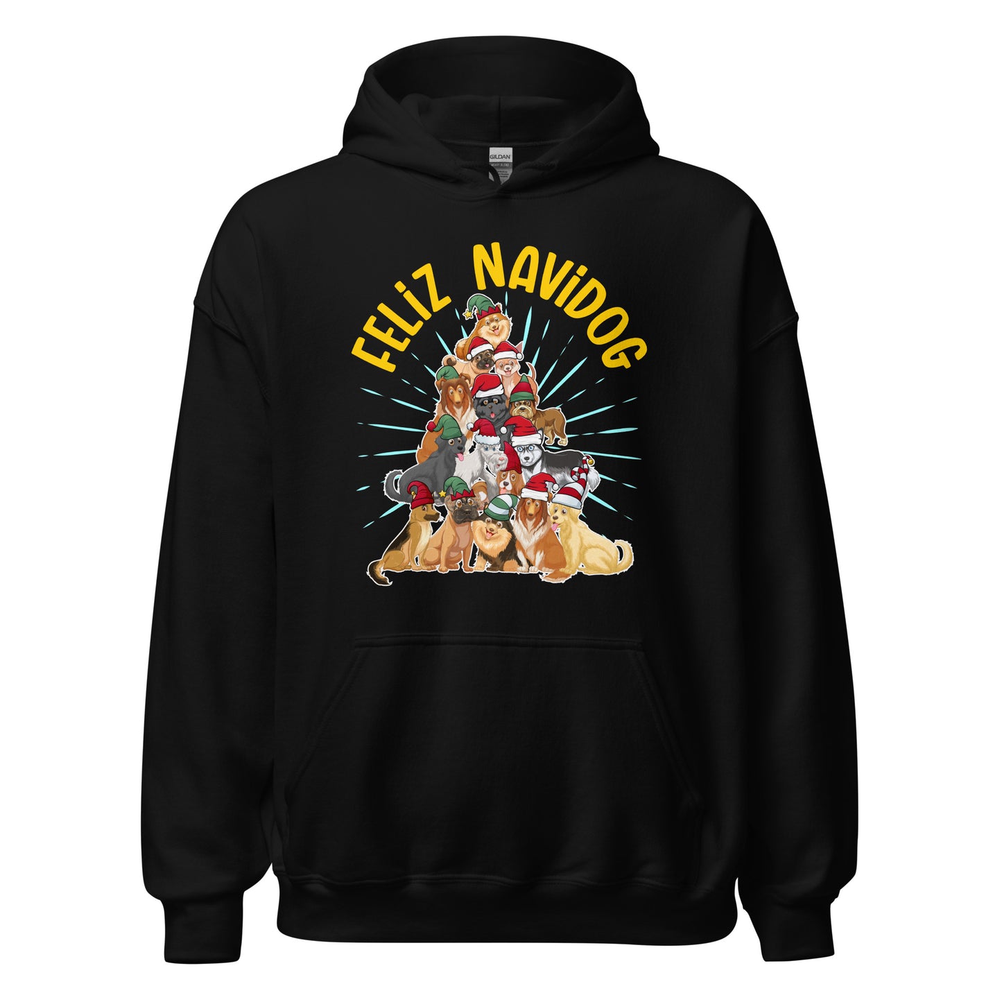 Feliz Navidog Dog Lover Xmas Unisex Dark Hoodie