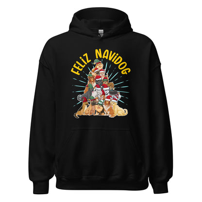 Feliz Navidog Dog Lover Xmas Unisex Dark Hoodie