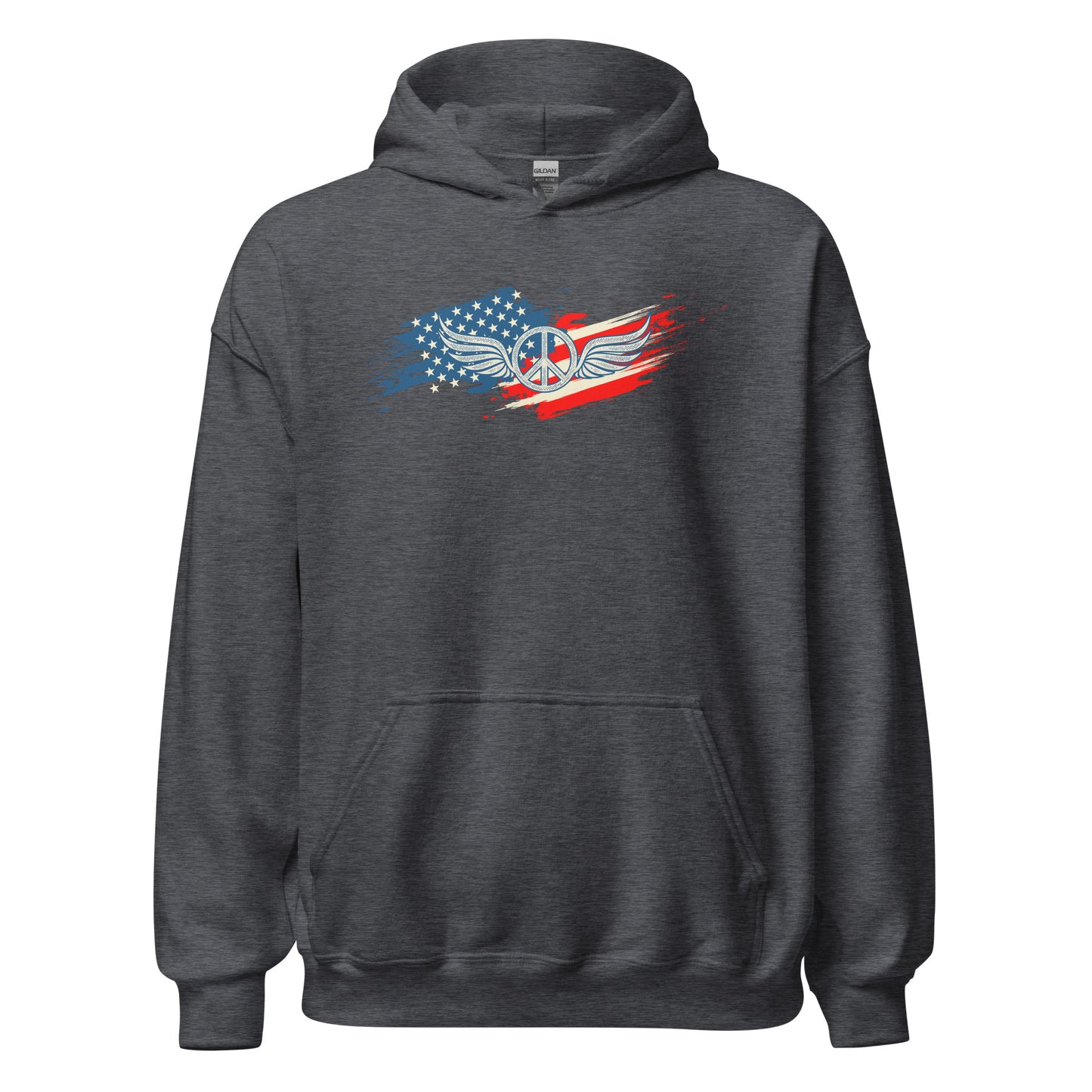 American Flag Fading USA Veteran Vintage Unisex Dark Hoodie