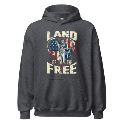 Vintage America Land Of Free Flag Statue Of Liberty Unisex Dark Hoodie