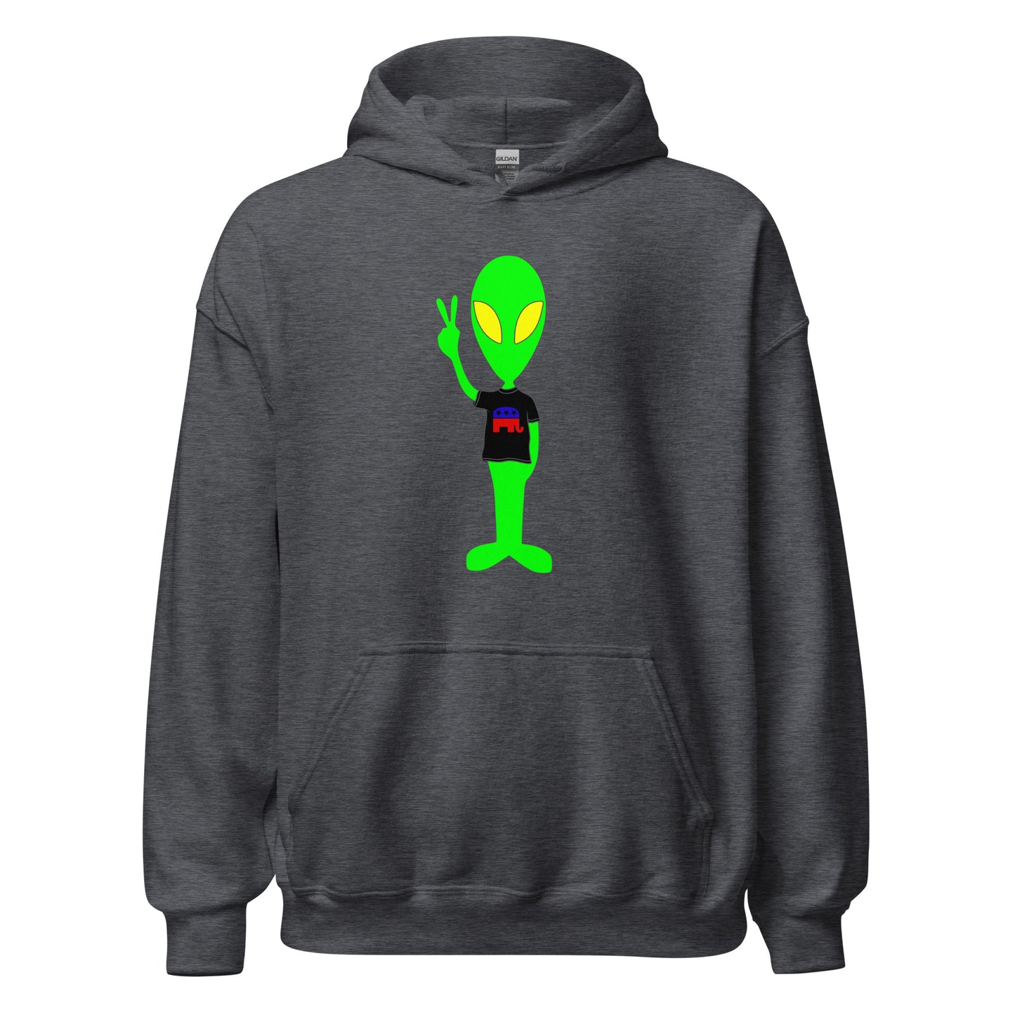 Alien Peace Sign Elephant Republican Unisex Dark Hoodie