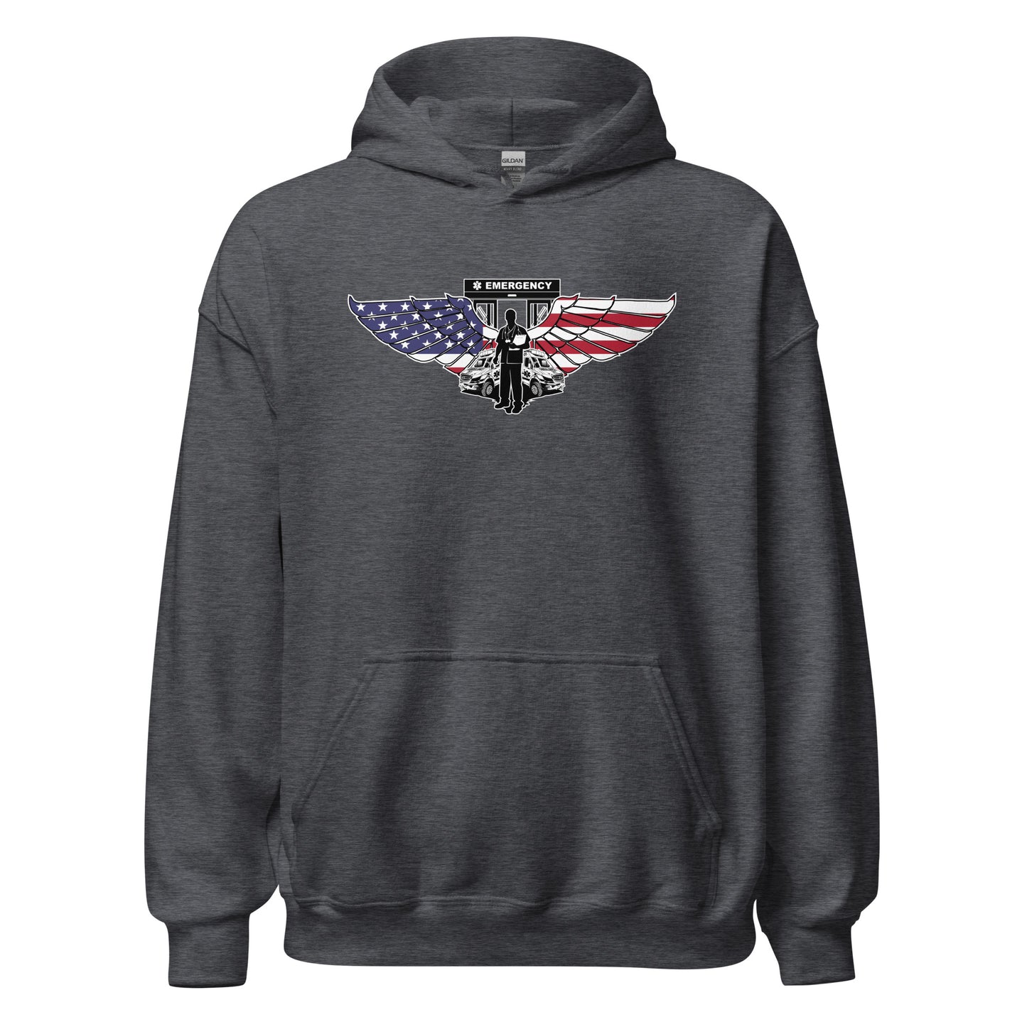 American Patriotic Nurse Dedicated Healthcare Hero Unisex Dark Hoodie