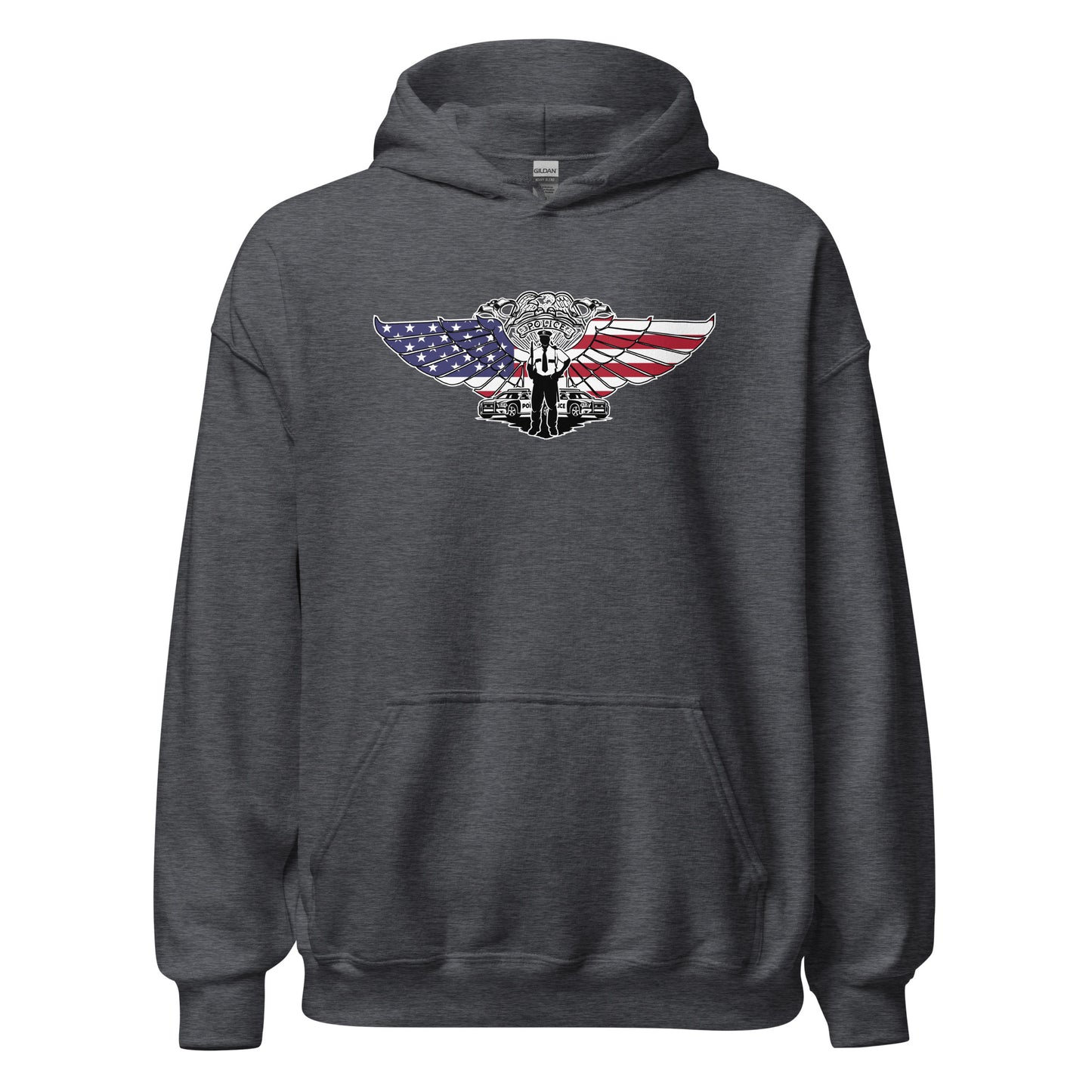 Brave Law Enforcer Patriotic American Police Hero Unisex Dark Hoodie