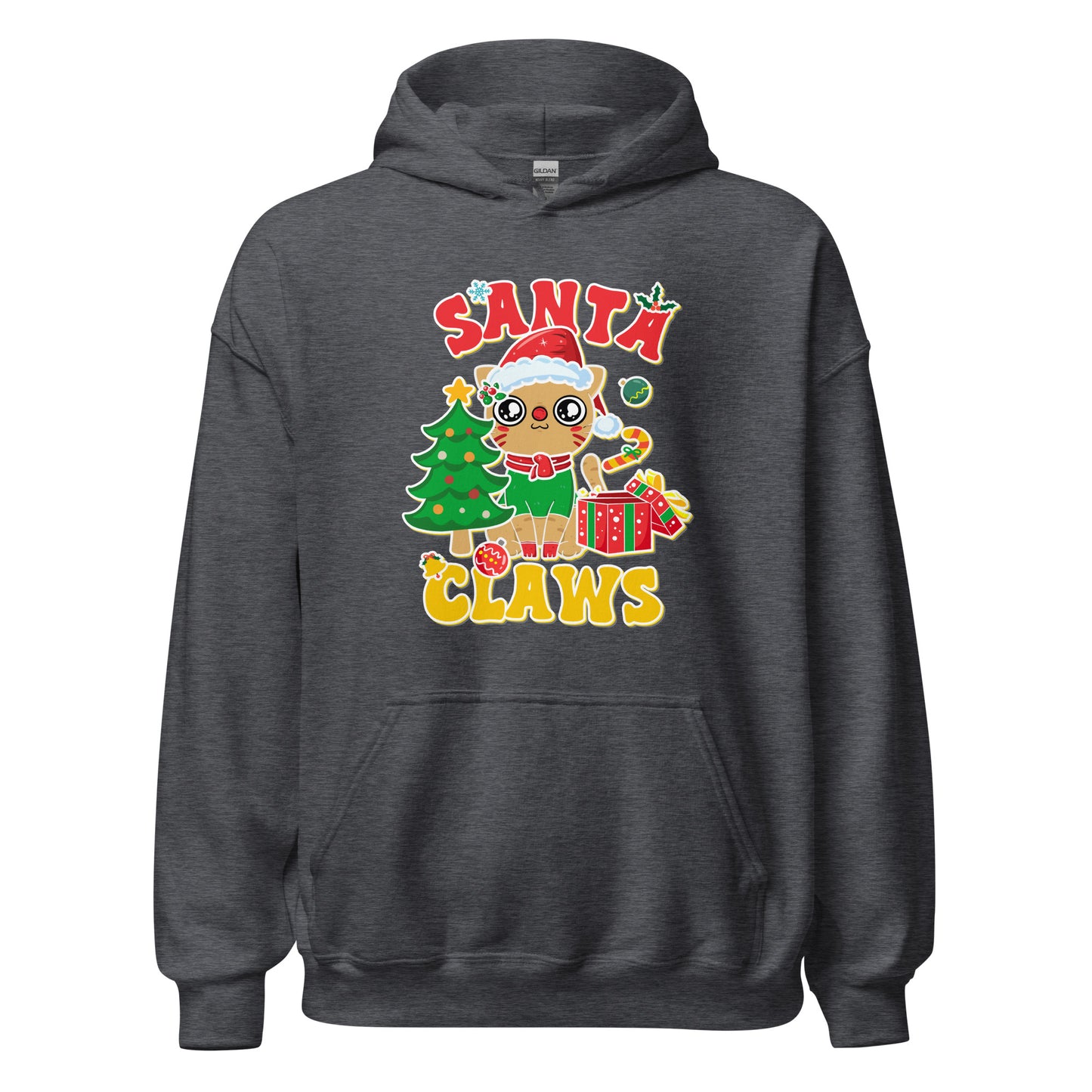 Santa Claws Santa Hat Cat Christmas Unisex Hoodie