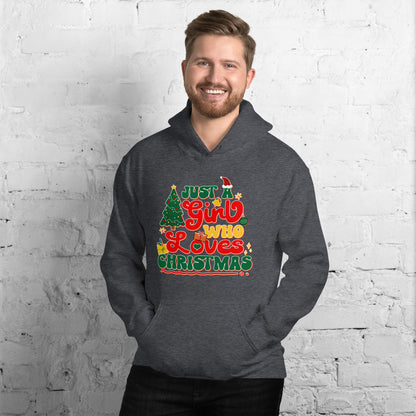 Just a Girl Who Loves Christmas Joyful Yuletide Unisex Dark Hoodie