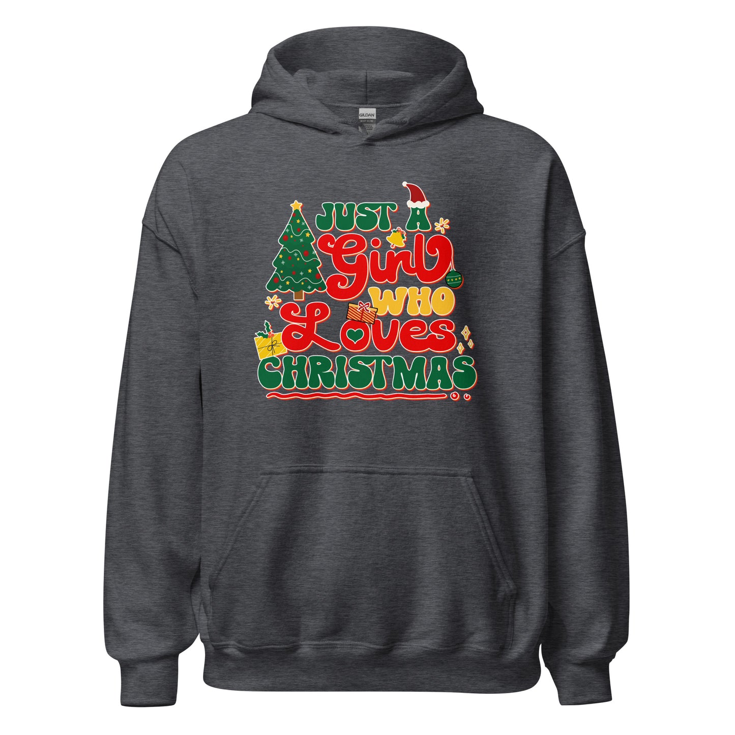 Just a Girl Who Loves Christmas Joyful Yuletide Unisex Dark Hoodie