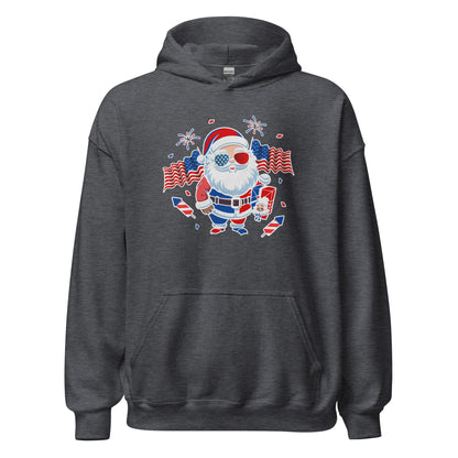 Patriotic Santa Claus USA Military Veteran Xmas Unisex Dark Hoodie