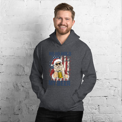 Ho Ho Hold My Beer Christmas In July Unisex Dark Hoodie