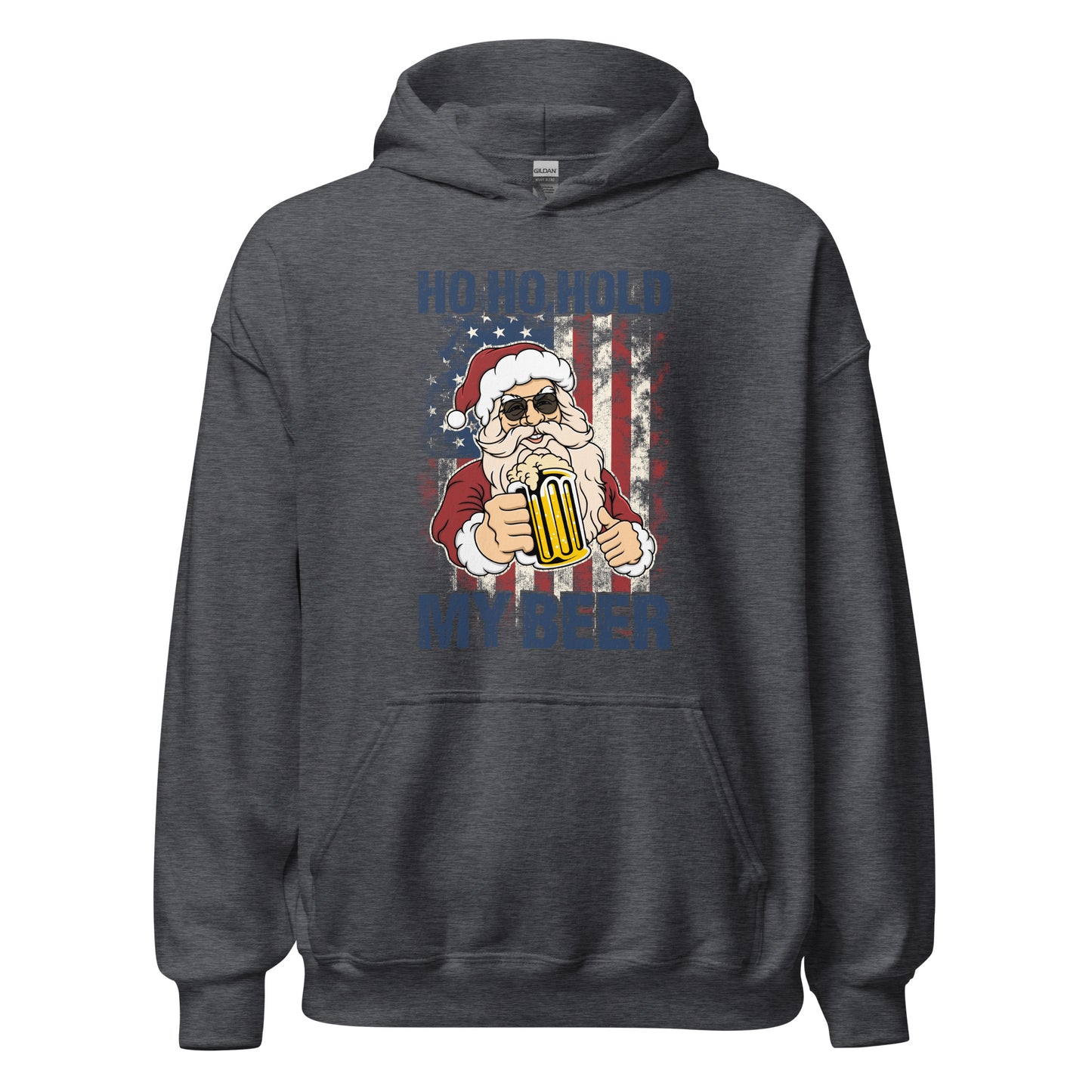 Ho Ho Hold My Beer Christmas In July Unisex Dark Hoodie