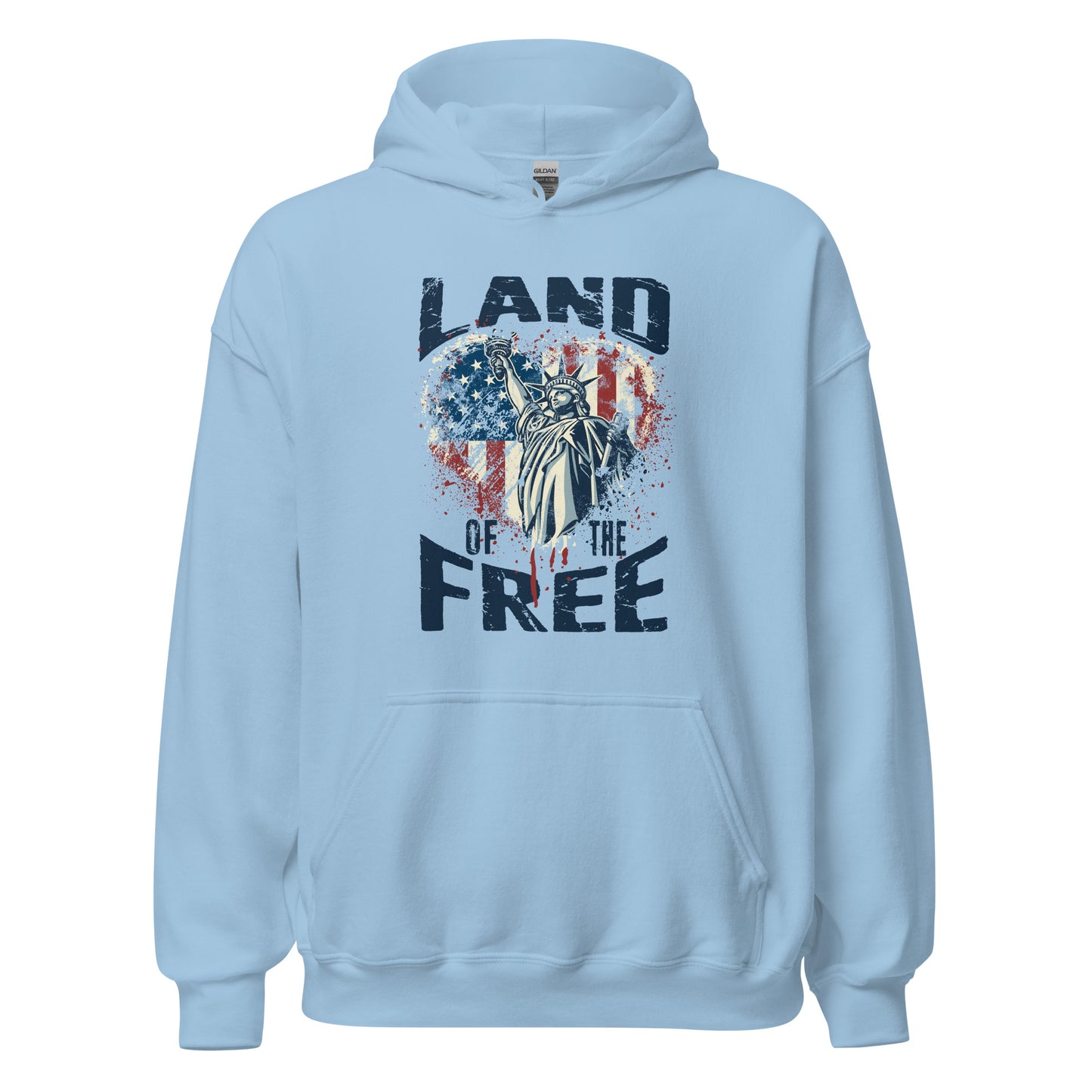 Vintage America Land Of Free Flag Statue Of Liberty Unisex Light Hoodie