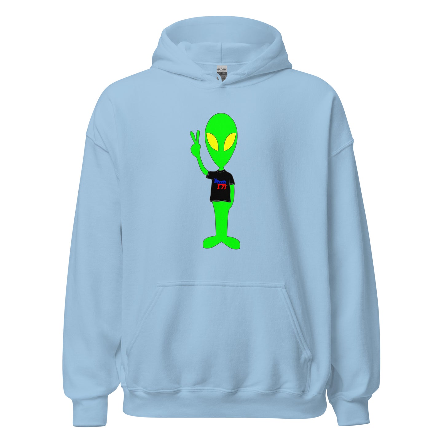 Donkey Liberal Democrats Alien Peace Sign USA Unisex Light Hoodie