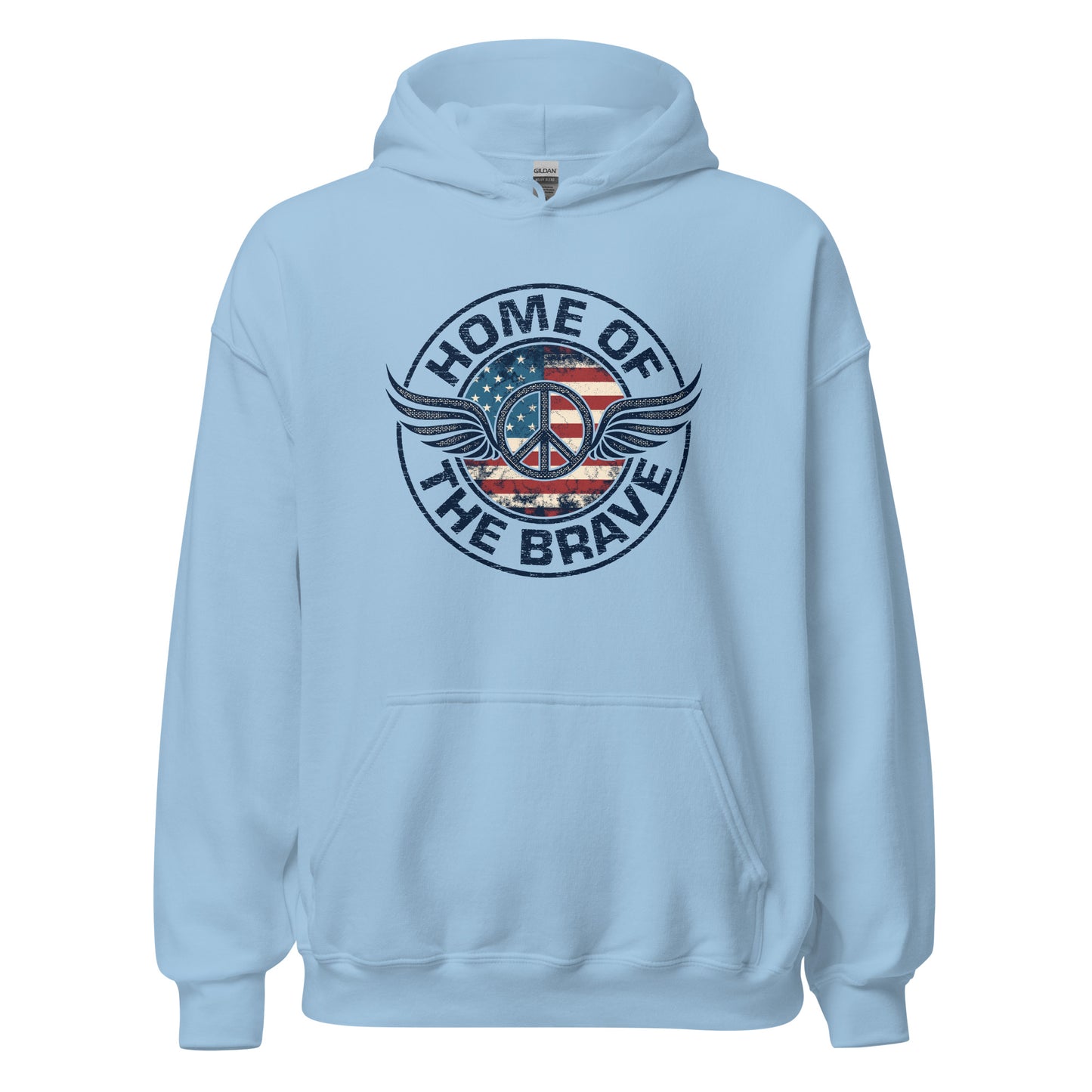 Home Of The Brave Vintage Military Veteran Unisex Light Hoodie